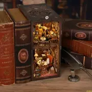 DIY Wonder Library Book Nook Kit 3D Wooden Puzzle Bookshelf Insert Dollhouse Dec
