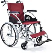 Lightweight Manual Wheelchair with Handbrakes and Ergonomic Seat Aluminium Alloy Wheelchair for Elderly, Support 100kg/220lb