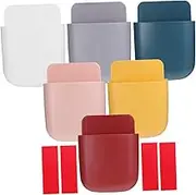 MAGICLULU 6Pcs Wall Mounted Storage Boxes Phone and Tv Remote Holders Colors for Space Saving Organization and Easy Access to Controllers and Items