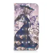 3Ded Drawing Pattern Horizontal Flip Leather Case For Iphone X and Xs With Holder and Card Slots and Wallet(Peacock)