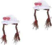 [Minkissy] 2 Pcs Warm Ponytail Cap for Boys and Girls Stylish Knitted Baby Hat Soft Woolen Material for Birthdays Dress-up Dance Performances