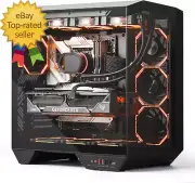 Full-Tower ATX Gaming PC Case Back Plug-In Motherboard, Dual-Chamber Panoramic