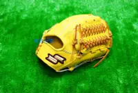 在飛比找Yahoo!奇摩拍賣優惠-棒球世界全新SSK 斜標棒壘球手套 硬式用特價 原皮黃色 內