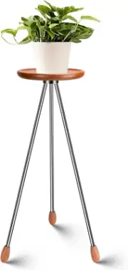 Indoor Plant Stand,Tall Plant Holder,Small round Side Table,Pedestal End Tabl...