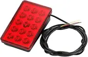 QINGSHIMAN Brake Light Panel, 15 Red LEDs, Stop Warning Lights Universal Fit for 12V Motorcycle, Rectangle Shape with Wire Harness