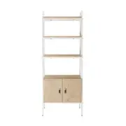 Shawn 183cm 4-Tier Display Bookcase with Doors - Natural