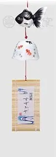 [9523] Suzukaze Goldfish Wind Chime (Black) Yakushi Kiln Natsui Fortune Increase Fortune Good Luck Interior Figurine