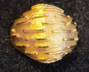 Vtg 60's VENDOME Modernist Dome Textured Chunky Gold Tone Adjustable Ring NWT