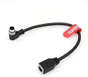 DRRI M12 4-pin D-Code Male Right Angled to RJ45 Female High Flex Cat5E Ethernet Cable for Servo Motor Industrial Camera