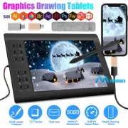 Graphics Drawing Tablet 10x6 inch Active Area 12 Hot Keys+Pen For PC/Mac/Android
