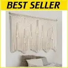 Durable Large Macrame Wall Hanging 43.3" - Chic Boho Curtain for Living Rooms