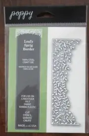 POPPYSTAMPS DIE - Leafy Sprig Border #1002 - Retired
