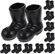 ZUNOXAZ 10 Pairs Mini Christmas Shoes Xmas Boot Figurines for Home for Mini Houses DIY Projects and Present Ideas Festive Santa Claus Decorations