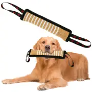 Dog Tug Toy Linen Dog Training Bite Pillow with 2 Handles Interactive Bite Toyེ