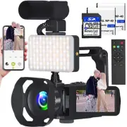 Video Camera 8k Camcorder 48MP UHD WiFi IR Night Vision Vlogging Camera for Y...