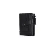 Men Leather Vintage Blocking Zipper Coin Wallet