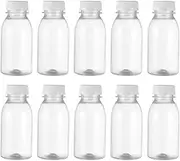 10Pcs Empty Juice Bottles, Portable Empty Bottles, Reusable Clear Drink Containers with Lids for Juicing, Smoothie, Milk, Drinking 100ML