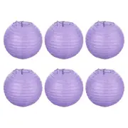 6pcs 6 Inch Folding Hanging Paper Lanterns for Wedding Home Party Purple