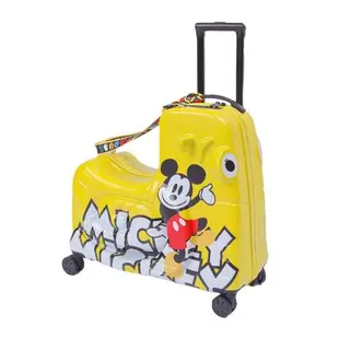 迪士尼可坐兒童拉桿箱女可騎行李箱男米奇寶寶托箱騎行旅行箱24寸