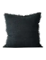 [Aura Home] Vintage Linen Fringe Cushion in Slate