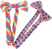 [MERRYHAPY] 2pcs Decorative Bowtie Pride Rainbow Decor Pride Month Rainbow Decor Party Decor Decorative Bow Tie Festival Rainbow Bow Tie Women Decor Festival Decors Decorative Tie Bow Ties