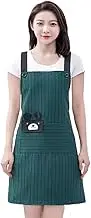 Kitchen Cooking Apron, Chef Apron Cute Apron for Women，Cotton and Linen Apron Kitchen BBQ Artist Painting Apron 1 Pack (navy blue)