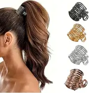 Jindizi Metal High Ponytail Claw Clips,4Pcs Metal High Ponytail Claw Clips Small Hair Claw Clips Shark,Metal Strong Grip Hair Clips, Ponytail Hair