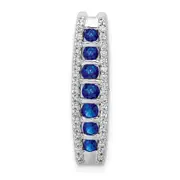 Solid 14k White Gold 1/5ct. Simulated CZ and Sapphire Fancy Chain Slide