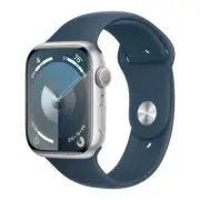 Apple Watch Series 9 45mm Aluminum Case with Storm Blue Sport Band - M/L...