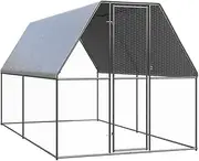 Outdoor Chicken Cage 2x4x2 m Galvanised Steel,Small Animal Habitats & Cages 34.5KG-3154371