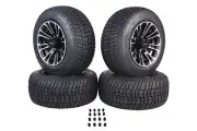 MASSFX SL 205/50-10 F/R Golf Cart, QUAKE 4 Blk Wheels 10x7 4/101.6 & 16 Blk Lugs