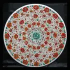 Indoor Table Inlaid with Multicolor Stone Round Marble Coffee Table Top for Bar