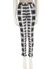 Grey Denim Stirruped Check Jeans
