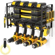 Electric Drill Storage Rack Wall-Mounted Power Tool Heavy Floating Shelf 4 Slot