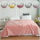 Solid Soft Cuddly Flannel Double/Queen Size Blanket Throw Sofa Bedding Rug Couch