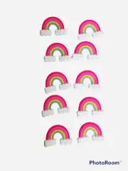 10 PCS Slime Charms Colorful Flatback Rubber Rainbow Crafts