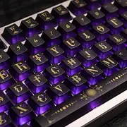 Clear Keycaps, Fog Translucent Keycap, Cherry Profile Backlit Keyboard Keycaps Set, Custom Shine Through Key Cap for 60% 65% 75% 100% MX Switches Mechanical Gaming Keyboards(155 Keys, Magic)