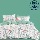 3Pcs Soft Floral Patchwork Comforter Quilt Set Bedspread Throw Quilt Cover Set