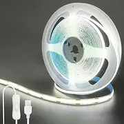 [Clearhill] 5V USB COB LED Strip Lights with Switch,6.56FT/2M,Cool White 6500K,320LEDs/M,8mm Width,Not Waterproof IP20,1M USB Cable,for DIY Home Indoor Decoration