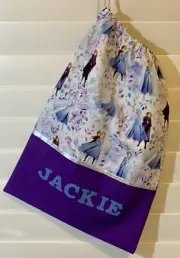 Child's Personalised Library Book Bag/Kindy/Tote Bag - Frozen -