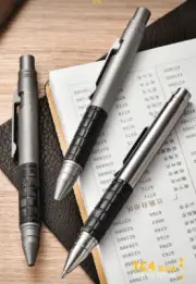 Hot Titanium + Carbon Fiber Pocket Ball Pen Signature Working StudentsStationery
