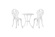 Livsip 3 Piece Outdoor Set Bistro Patio Furniture -White