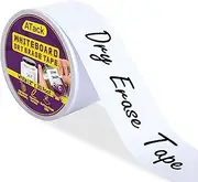 ATack Whiteboard Dry Erase Tape, 2 Inches x 30 Foot, White, Smudge-Free White Board Dry Erase Label Sticker for Storage Bins, Classrooms, and Teachers for Reading Lessons for Sentence Strips