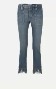 Chloe Fringe trimmed denim Trouser jeans riviera blue 34 $750