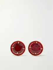 [Alison Lou] Alison Lou - 14-karat Gold, Enamel And Ruby Earrings - One size One size Gold