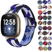 StrapsCo Funky Pattern Elastic Nylon Watch Band Strap for Fitbit Versa 3
