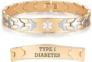 [linnalove] Flying Fish Medical Alert Bracelets for Men and Women 8.5" Adjustable