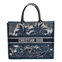 在飛比找momo購物網優惠-【Dior 迪奧】經典BOOK TOTE系列主題圖案刺繡帆布