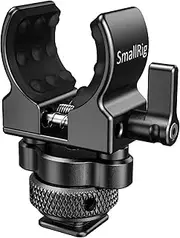 SMALLRIG Microphone Holder, Shotgun Microphones Clip with Cold Shoe Adapter - BSM2352