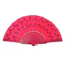 Girl's Folding Fabric Hand Fan Fuchsia Costume Geisha Flamenco Factory Seconds